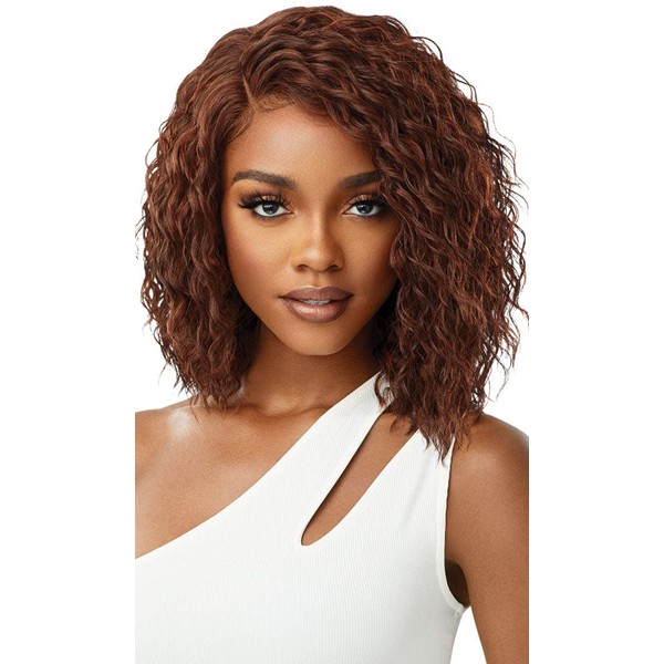 Outre Synthetic Pre-Plucked HD Transparent Lace Front Wig- GRETA (1B Off Black)