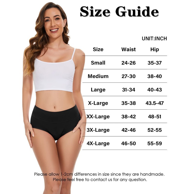 POKARLA POKARLA High Absorbency Cotton Leakproof Period Underwear for Women,