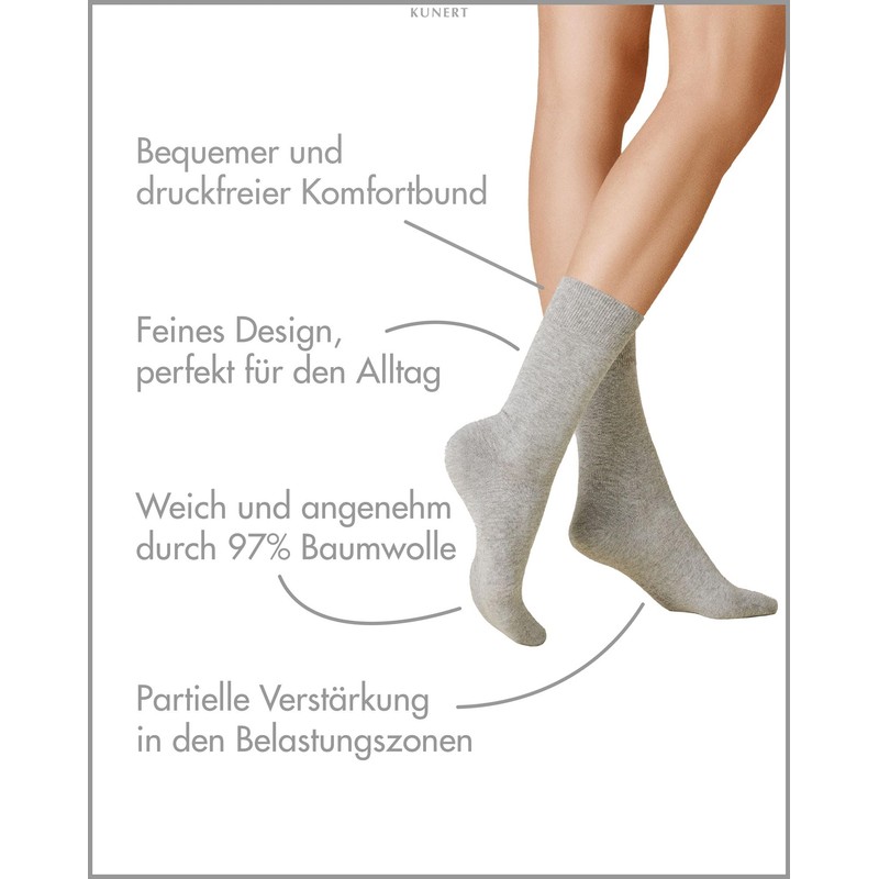 Kunert Women's Calf Socks, Grey (Lichtgrau 0170), 6