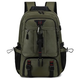 INSAVANT Travel Backpack for Mens 18.3 Inch with Laptop Sleeve and Shoe Compartment, Computer Backpacks with USB Charging Port, Durable Hiking Work Business Daypack for Women(Army Green)