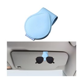 Mandark Magnetic Sunglass Holder for Car Visor, Leather Vehicle Eyeglass Hanger Clip, Automotive Interior Ticket Card Glasses Organizer Clamp Accessories, Universal for SUV, Sedan, Truck(Light Blue)