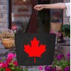 shop4ever Canada Leaf Heavy Canvas Tote with Zipper Canadian Flag
