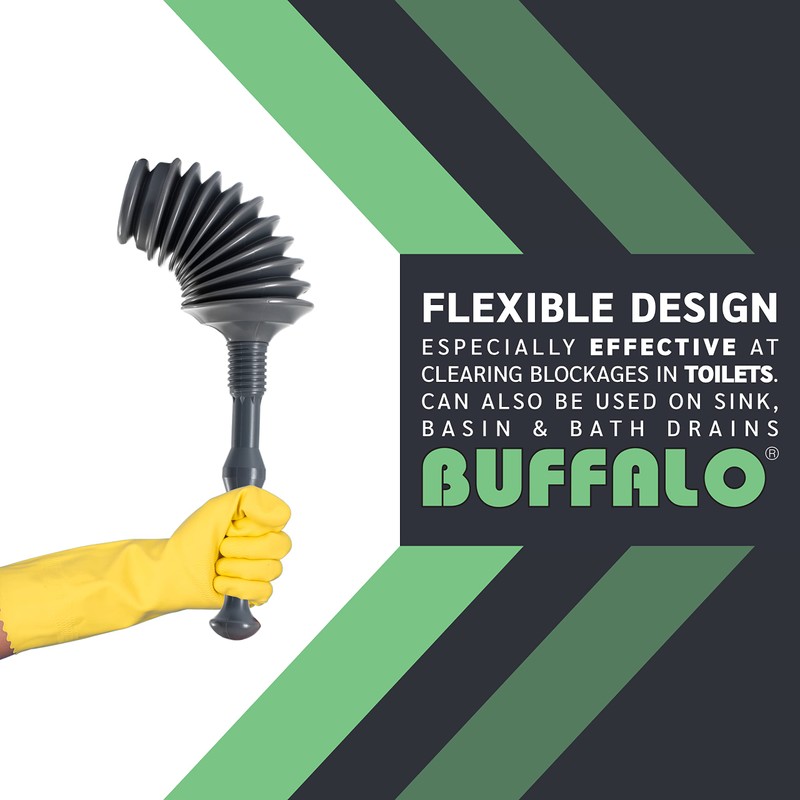 Buffalo - Toilet Plunger - Heavy Duty Unblocker - Ergonomic