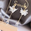Wendalern Acrylic Petal Earrings Dangle White Resin Flower Petal Drop