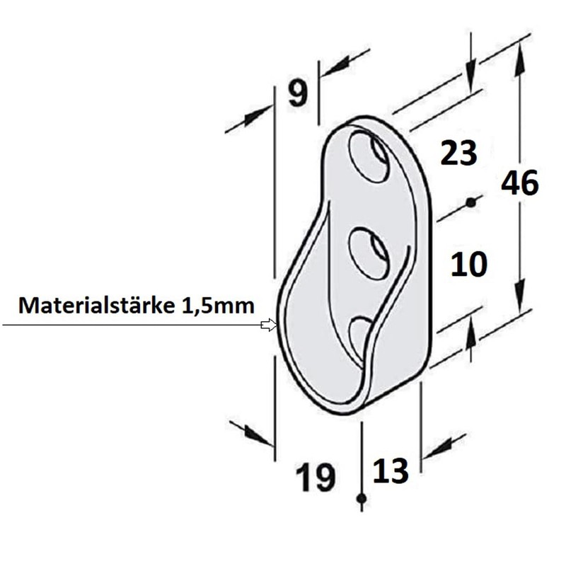 MS Beschläge Wall Bracket 1 Pair Clothes Rail Holder Coat