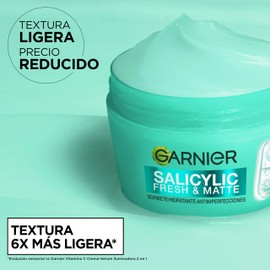 Garnier PureActive Salicylic Fresh & Matte Sorbet Idratante Anti-imperfezioni Crema - 5% [Niacinamide + Acido salicilico + Centella asiatica] - Cruelty Free International e Vegan - 85 ml