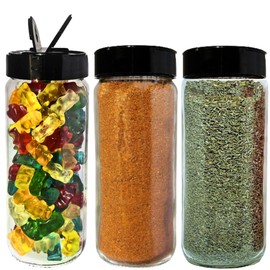JARMING COLLECTIONS Tall & Slender 16 oz Glass Spice Jars with Shaker Lids - Elegant Design for Food Storage and Kitchen Organization - Enhance Your Spice Storage - Made in USA