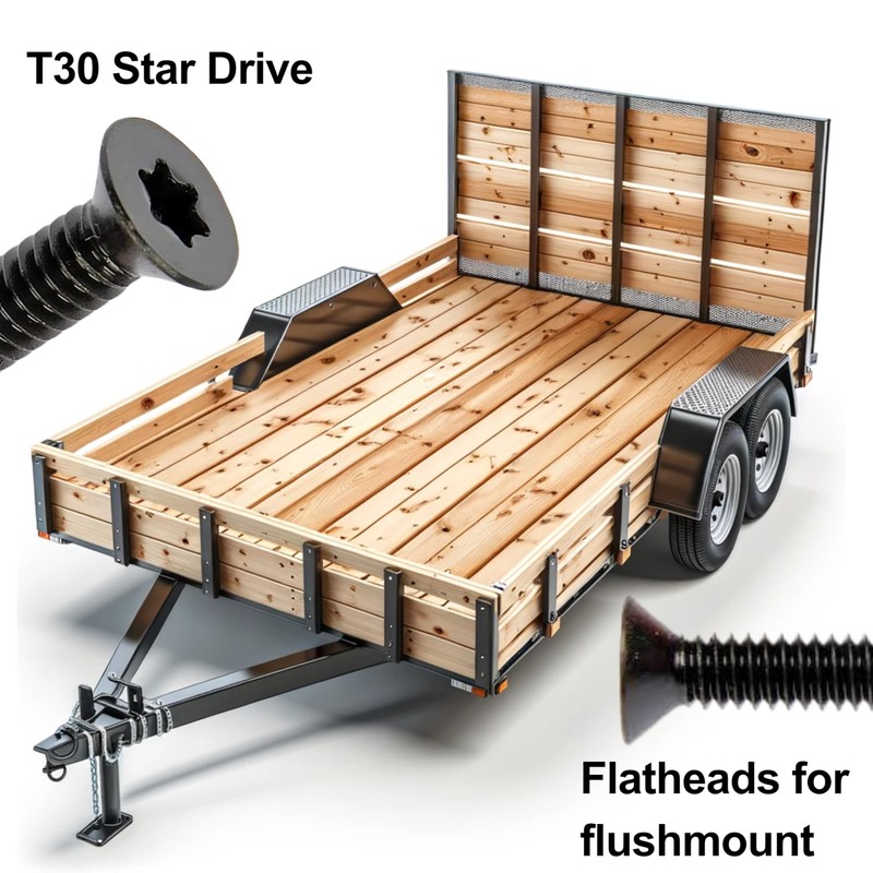 100pcs Trailer Deck Screws Self Tapping 2-1/2 in, 1/4-20 Thread,