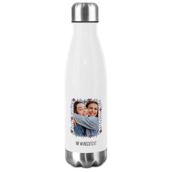 Stainless Steel Water Bottle with Photo in Frame & Text