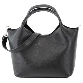 SH Leder Sophia G684 Women's Genuine Leather Handbag with Shoulder Strap and Inner Pocket Elegant Handbag Crossbody Bag for Everyday and Office 28 x 18 cm, black, L