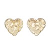 10K Yellow Gold Diamond Cut Nugget Heart Earrings Large