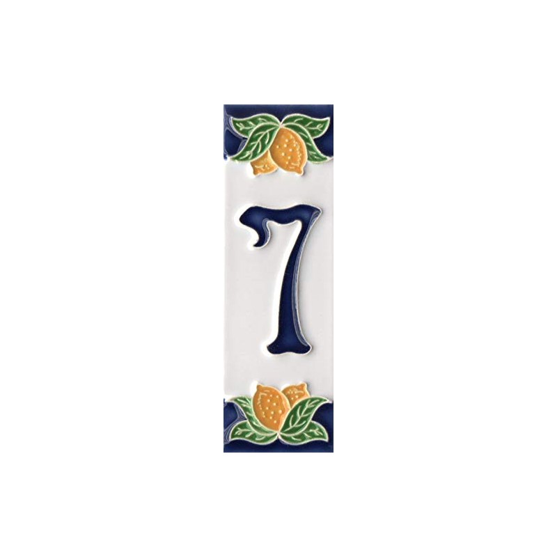 Italian Ceramic Numbers & Letters Tiles - Lemon Design, Size: