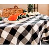 Buffalo Plaid Tablecloth Round 60 inch - Black and White