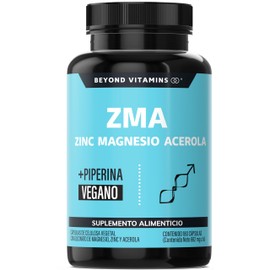 Zinc Magnesio Acerola (ZMA) | Con Piperina para máxima absorción | Sin Azúcar - Suplemento Alimenticio Vegano Beyond Vitamins - Ingredientes NON GMO (180 Cápsulas)