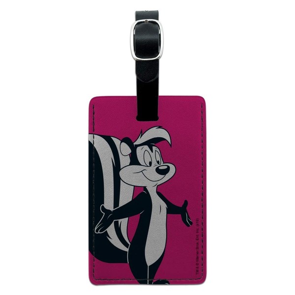 Looney Tunes Pepe Le Pew Rectangle Leather Luggage Card Suitcase