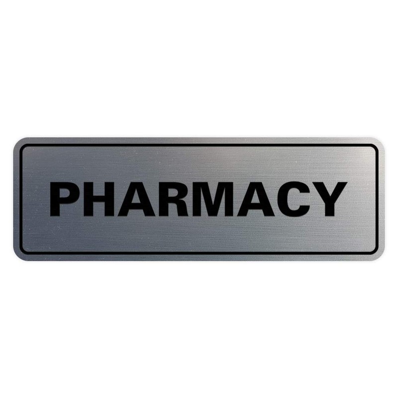 Signs ByLITA - Señal de farmacia estándar, Letreros, Brushed Silver,