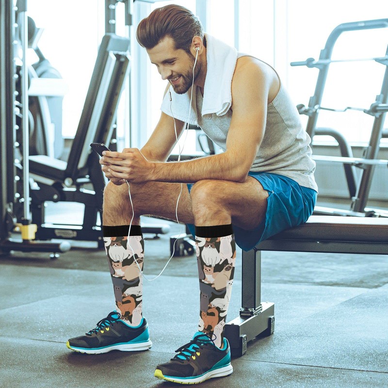 Wusikd Cats Compression Socks for Women and Men Circulation Cute
