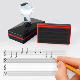 Five-Line Music Staff Stamp with Treble & Bass Clef – Self-Inking & Pre-Inked – Musical Notation Stamp for Teachers & Students - Black Ink