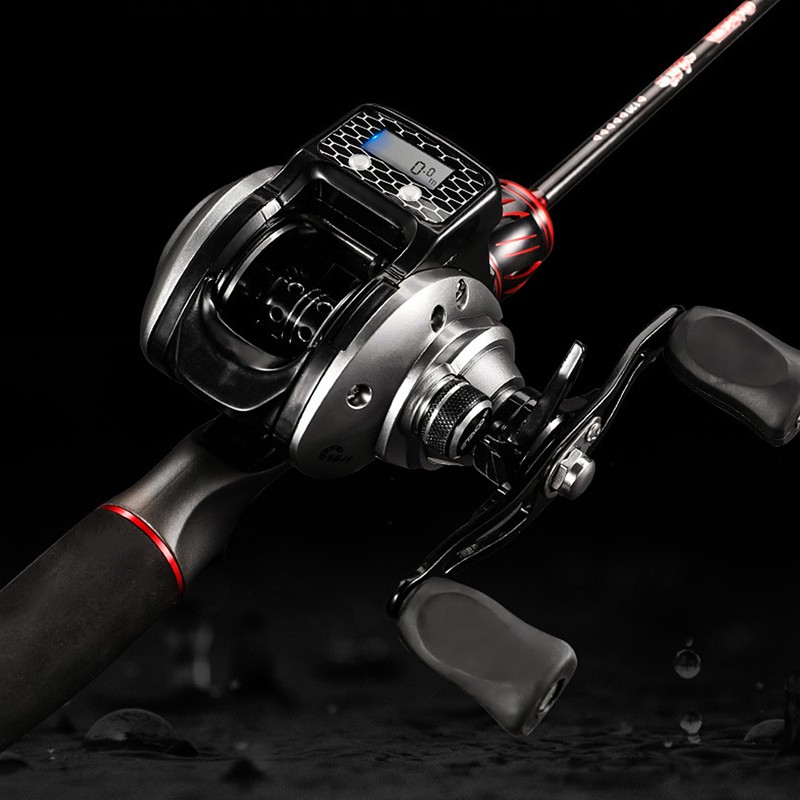 Digital Display Fishing Reel 6.3:1 16+1BB Baitcasting Reel with Larger