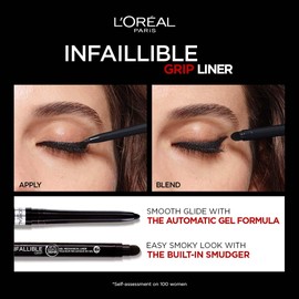 L'Oréal Paris Gel Eyeliner, Intense Long-lasting Colour, Semi Permanent, Infallible Grip 36H Gel Automatic Eyeliner, Electric Blue