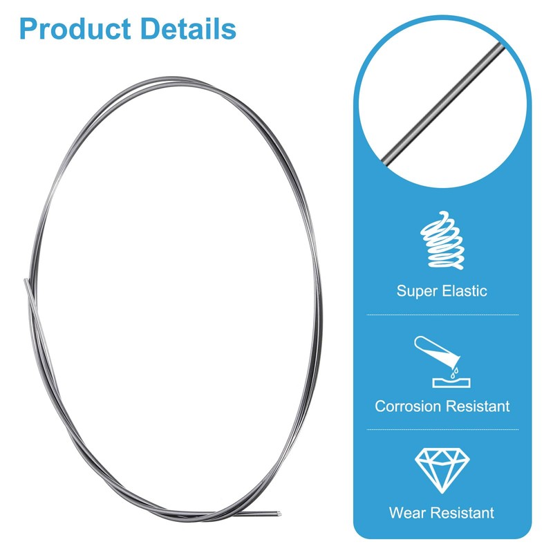 sourcing map 3 Feet Nitinol Wire, 1 Pcs 1.6mm Super