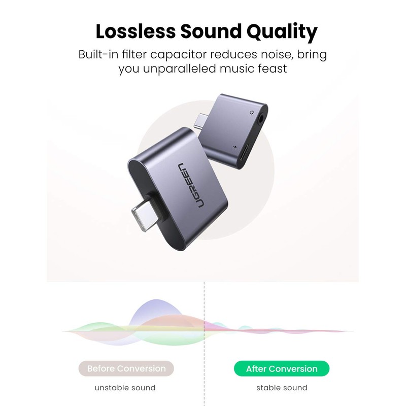 UGREEN 70312 2-in-1 USB C to C and 3.5mm Adapter