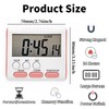 24 Hour Digital Timer Magnetic Kitchen Timer with Clip Large