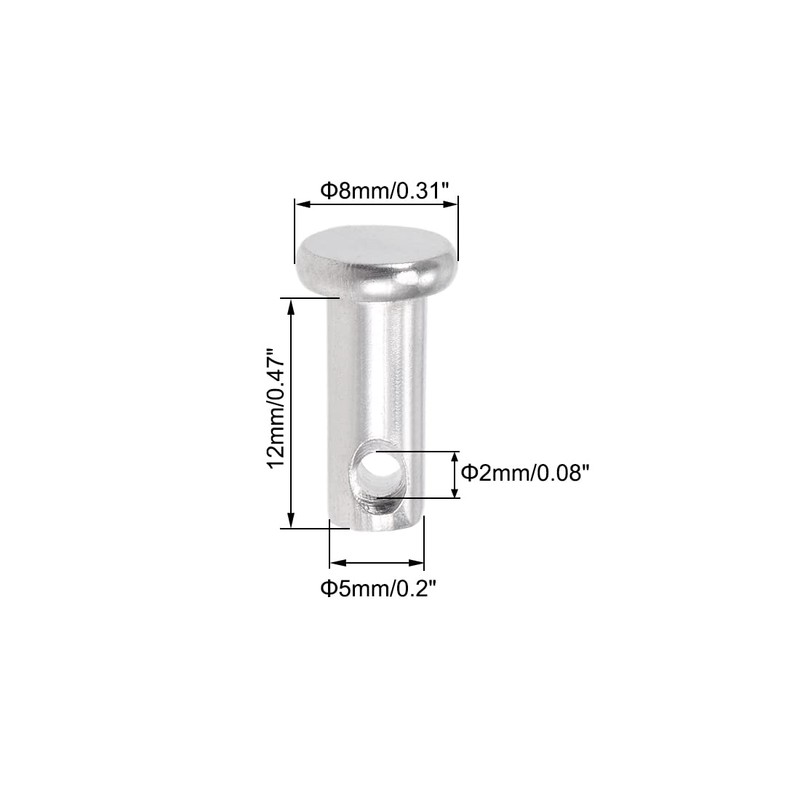 sourcing map 10x Hinge Pin Fork Bolts Single Hole 304