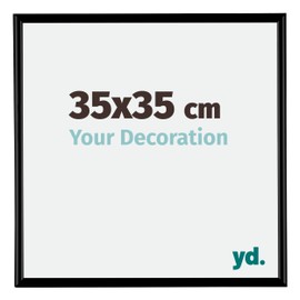 yd. Your Decoration - Picture Frame 35 x 35 cm - Matte Black - Plastic Picture Frame with Acrylic Glass - Anti-Reflective - 35 x 35 cm Frame - Bordeaux