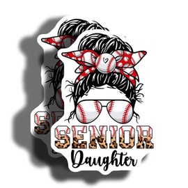 Senior Daughter Magnets - Baseball Lover - Custom Decor - Student Athlete - Sports Enthusiast - Trendy Designs - 2 Pack - 5" On Longest Side - Made in USA - PLDFMAG3836