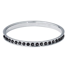 Quiges Stainless Steel Stacking Ring Filling Ring with Zirconia 2 mm Height (Various Ring Sizes and Colours)