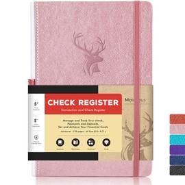 Check Registers for Personal Checkbook, Checkbook Register for Personal or Business, A5 Hardcover Registers Log to Track Payments, Deposits & Finances Transaction Rose Gold