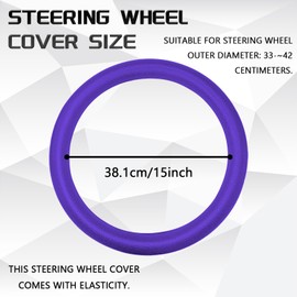 SWQS Steering Wheel Cover, Silicone Anti-Slip Steering Wheel Protector for Steering Wheel 13''/14''/15''/16'', Universal Car Accessories Thin Steering Wheel Protective Cover for Man, Woman (Purple)