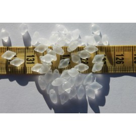 Matubo 8 x 5 mm Czech Glass Gemduo Beads: Matted Crystal/ no.13/50pcs Crafts Jewelry