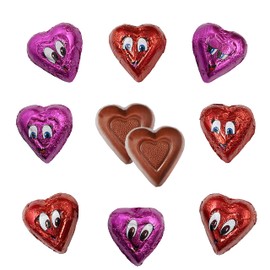 Fruidles Valentine's Milk Heartoons Chocolate Hearts, Milk Creamy Chocolaty Hearts, Holiday Treats, Individually Wrapped Foils, Kosher Certified Dairy (Half-Pound)