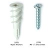 CONFAST Nylon Self-Drilling Drywall/Hollow-Wall Anchor Kit with Screws, 200 Pieces