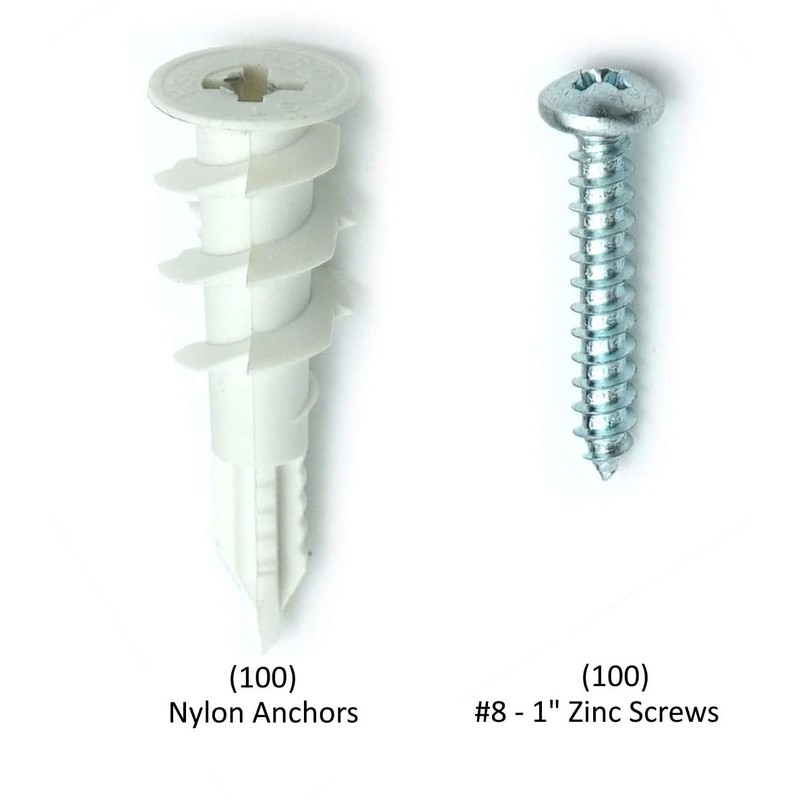 CONFAST Nylon Self-Drilling Drywall/Hollow-Wall Anchor Kit with Screws, 200 Pieces