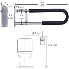 Botabay Handicap Grab Bars Rails 29.5 Inch Toilet Handrails Bathroom Safety Bar Hand Support Rail Handicapped Handrail Accessories for Seniors Elderly Disabled Mounted Bath Grips