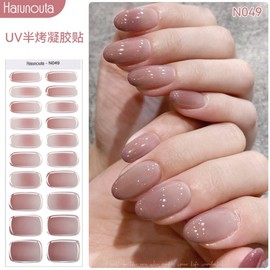 [Overseas] Gel Nail Strips Hanunuta UV Gel Nail Eyeliner Patches. 20 semi-cured, semi-glossy gel pastes sold internationally + 1 rubbing bar + 1 stick/N0 58 4ea