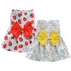 XIAOYU 2 Pack Bowknot Dog Dresses Hawaiian Princess Dresses for