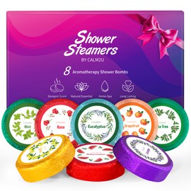CALM2U Shower Steamers Aromatherapy - 8 Pack Shower Bombs with Essential Oils, Christmas Gifts for Women, Self Care Gifts for Women, Christmas Gifts for Men, Gifts for Her, Gifts for Him