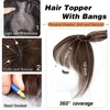 RUNRAYAY Real Human Hair Topper, 360° 3D Coverage Human Hair