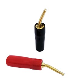 Young Wolf 10pcs 2 mm Speaker Pin Tip Connector Black Aligned Copper Plated Banana Plug Screw Type Set