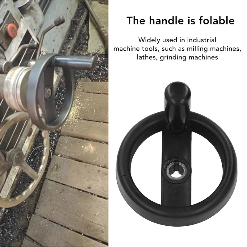 Handwheel 125mm OD 12mm Bore Foldable Handle Plastic Hand Wheel