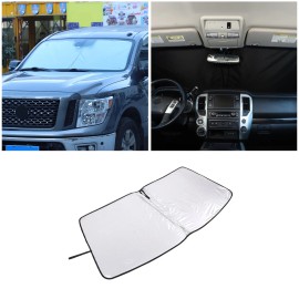 Carworld66 For Nissan Titan 2016+ Car Windshield Sunshade Anti UV Sun Visor Sunshade