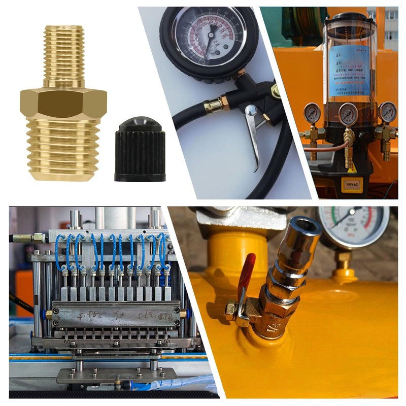 2 Pack Valve Adapter, Brass Air Inflator Connector, Ideal for