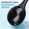 Negro Limpiador de Espalda de Silicona Cepillo de Ba?o para