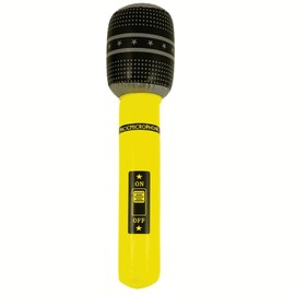 SHATCHI 1 x Inflatable Microphones Toys Mic Mike Blow Up Musical Instruments Bag Fillers Supplies Toys Favours Hen Night Do Stag Fancy Dress Party Accessories Rock Star Pretend Play Gifts