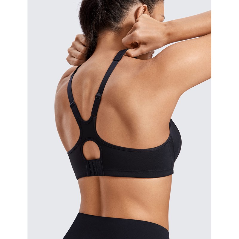 Syrokan women's high impact sports bra, racer back, with strap,