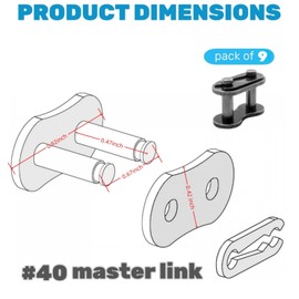 40 Chain Master Link Roller Chain Connecting Links, Master Connector Link for Bike Bicycle Mini Karting Pit ATV Scooter -9PC (40 Master Link)